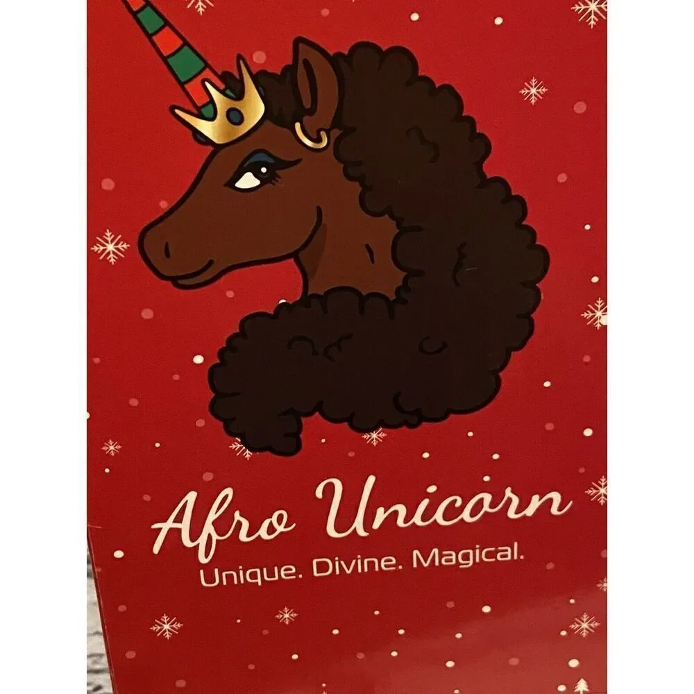 Afro Unicorn Holiday‎ Plush Set – Stuffed Unicorn Toy Christmas 4-Piece Gift Set